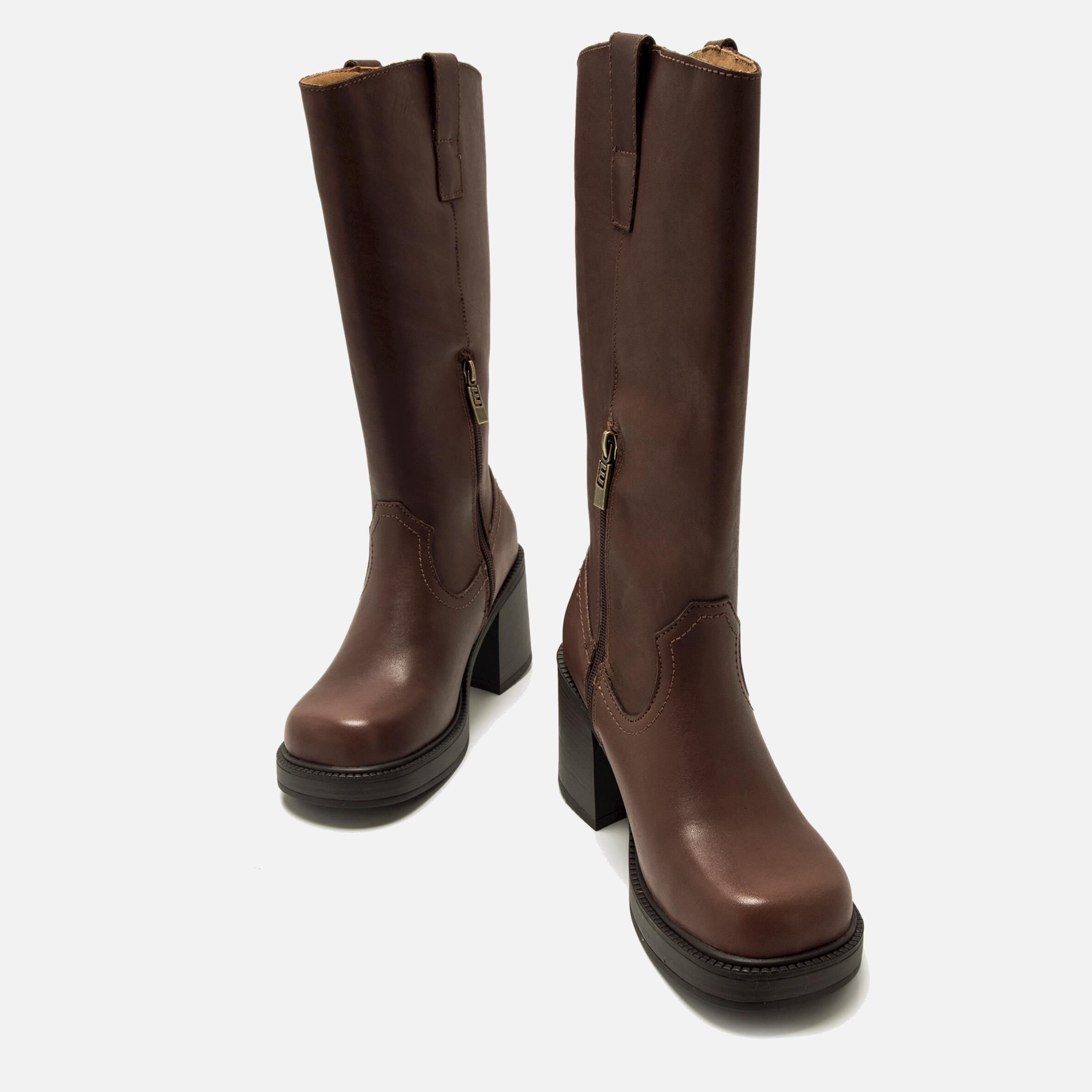 Buy NEW OASIS brown 58629 HIGH HEELED BOOTS Mtng for WOMAN
